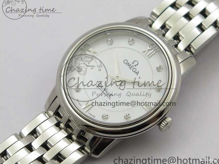 0425 De Ville Prestige Quartz 27.4 mm SS ZF 1:1 Best Edition White Dial on SS Bracelet Jap Quartz Practical 7905